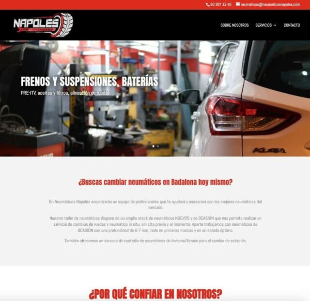 Desarrollamos la web de neumaticosnapoles.net especialistas en neumáticos en Badalona #tucanit #madeinprat