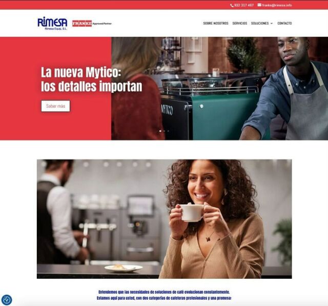 Desarrollamos la web del distribuidor oficial y sat de cafeteras Franke para España rimesa.info/franke #tucanit #madeinprat #desarrolloweb #elpratmola